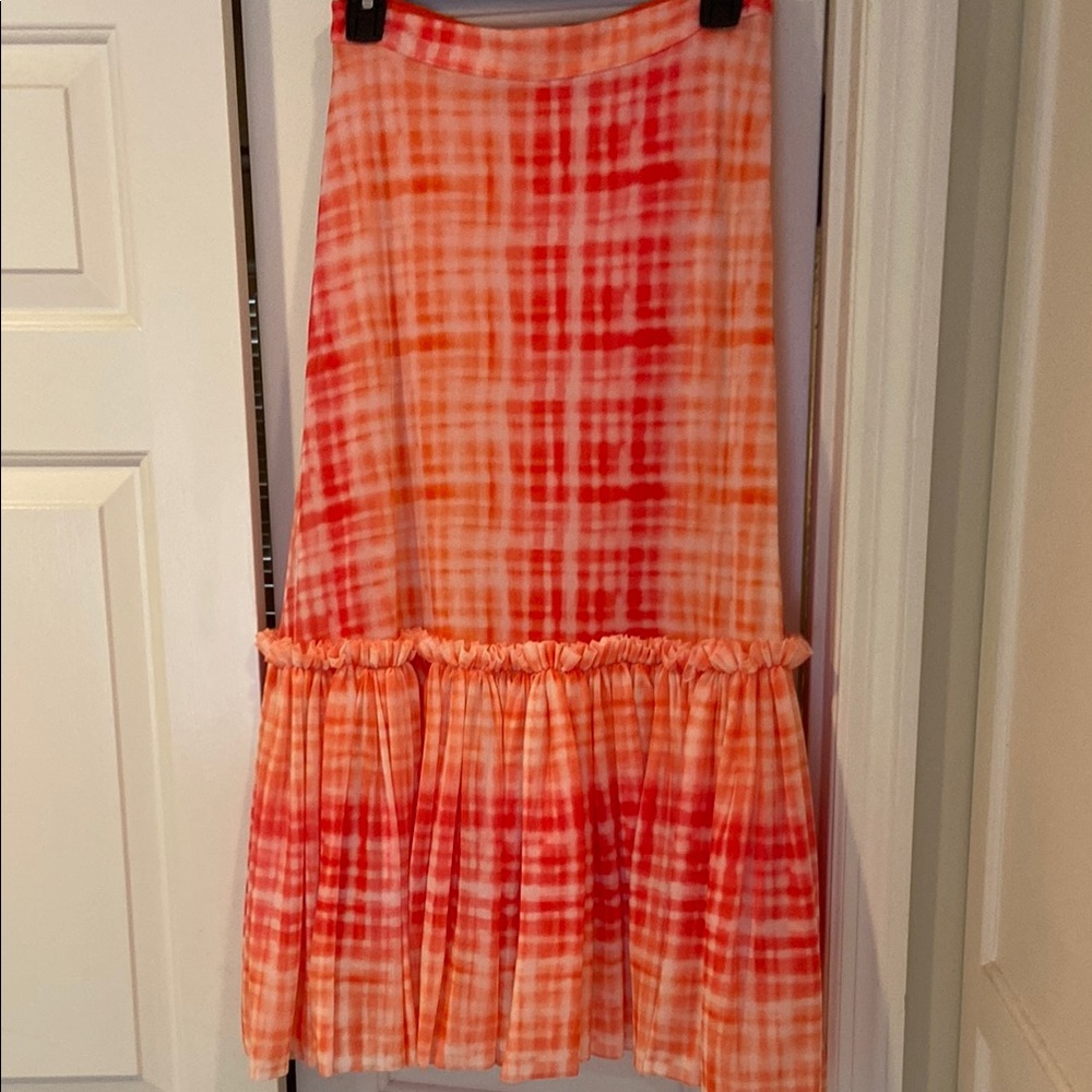 Pink Maxi tulle Skirt with Tiered Design